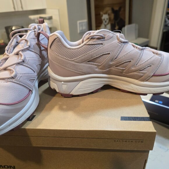 Salomon XT-6 Expanse LTR Leather Sneakers L47574400 Cloud Gray Lilac Mens 11 NEW - Picture 3 of 14
